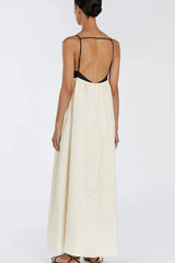 Casual Splice Linen Maxi Vacation Dress