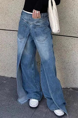 Y2K Vintage Reversible Deconstructed Wide Leg Jeans