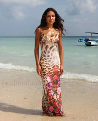 Floral Sling Bodycon Maxi Dress
