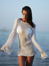 Backless Bell Sleeve Sheer Cover Up