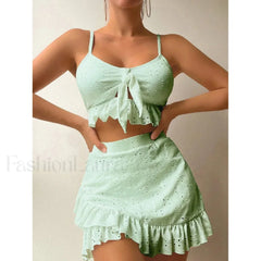 Ruffle Two-Piece Three Piece Set