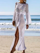 Hollow Out Crochet Tunic Cover Up