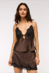 Contrast Lace Patchwork V Neck Cami
