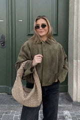 Sueded Texture Bomber Jacket