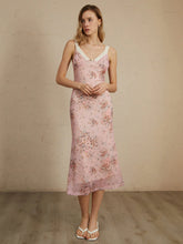 Romantic Floral Graceful Print Midi Dress