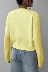 Lightweight Round Neck Button Cardigan