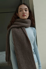 Glacier Blue Solid Wool Blend Scarf