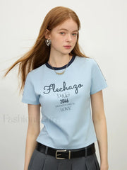 Sporty Cropped Racerback Jersey T-Shirt