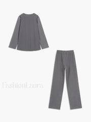 Let's Get Cozy Trendy Two Piece Pants Set