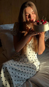 French Style Polka Dot V-Neck Bodycon Maxi Dress