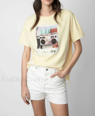 Radio Yellow Rhinestone T-Shirt