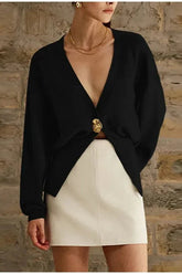 Vintage Button V-Neck Knit Cardigan