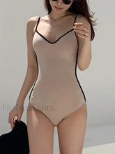 Spliced Sling Backless Fashion One Piece
