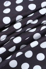 Polka Dot Ruched Halter Tie Back Crop Top