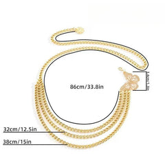 Layered Metal Butterfly Waist Chain
