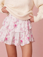 Tiered Floral Ruffle Mini Skirt