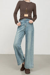 Soft High Rise Embroidered Cropped Jeans