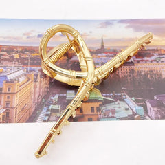 Gold Tone Round Openwork Hair Claw
