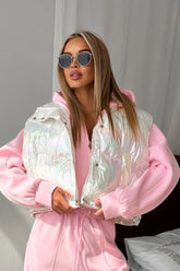 Sleeveless Laser Quilted Puffer Jacket