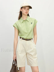 Sleeveless Pony Embroidery Polo T-Shirt