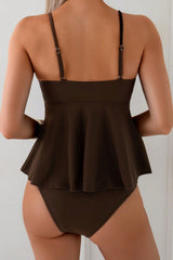 Shell Metal Tankini Strap Two Piece Swim Set