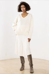 V Neck Long Sleeve Relaxed Sweater