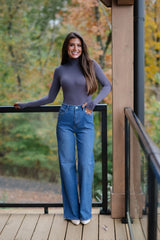 Kate Wide Leg Jeans- Medium Stone