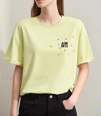Embroidery Drop Shoulder T-Shirt