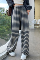 Striped High Waist Slouchy Knit Pants
