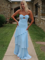 Off Shoulder Hollow Ruffle Maxi Dress
