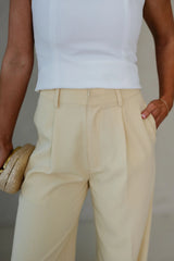 Shayla Wide Leg Trousers-Yellow