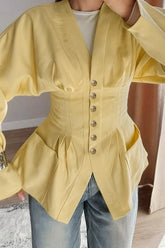 Slim Fit Pleated Blouse