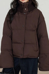 Knit Collar White Duck Down Puffer Jacket
