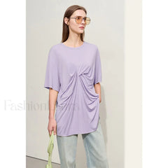 Pleated Mid Length T-Shirt