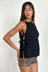 Minimalist Side Tie Solid Tank Top