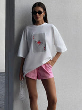 Poker Card Printed Loose Cotton T-Shirt