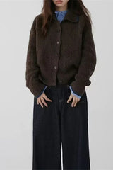 High Neck Shawl Collar Relaxed Sweater