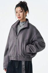 PU Leather Moto Style Longline Jacket