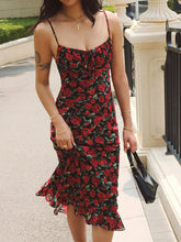 Bulgarian Roses Floral Trendy Cami Long Dress