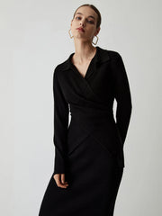 Wrap Knit Two Trendy Piece Skirt Set
