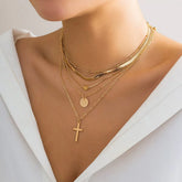 Multi Layer Cross Pendant Gothic Necklace