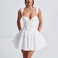 Square Collar Chic Floral Dress