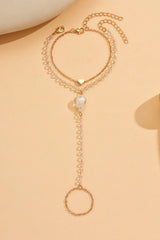 Minimalist Heart Pendant Finger Bracelet
