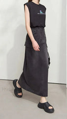 Knitted Letter Embroidered Loose T-Shirt