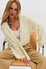Slouchy V-Neck Tasseled Loose Solid Sweater