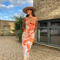 European Suspender Floral Dress