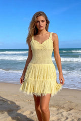 Knit Cutout Fringe Vacation Boho Dress