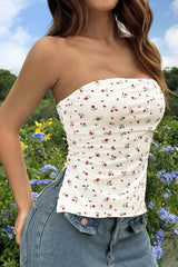 Sweet Floral Corset Tube Top