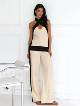 Halter Sleeveless Pajama Pants Two Piece Set