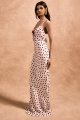 Color Block Lace Trim Cami Maxi Dress